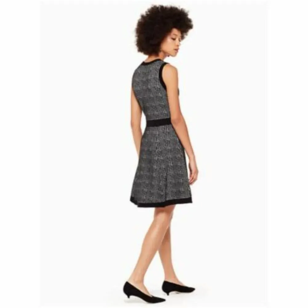 Kate Spade New York Houndstooth Mod Sweater Dress - Black/White S
